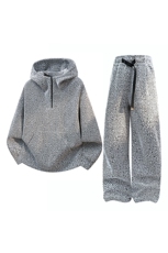 主推半拉链连帽卫衣长裤两件套满天星套装TZ878-P85M-5XL，男装休闲套装，星座210-1