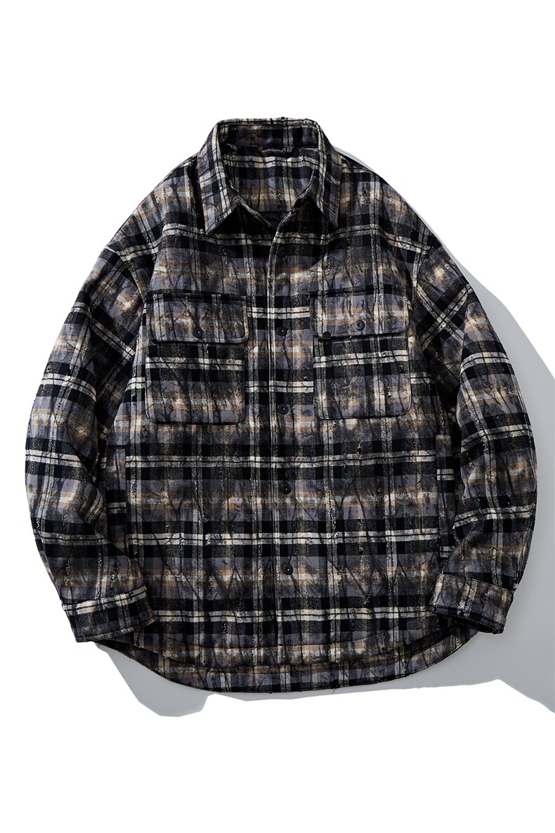 男士格子翻领羽绒服外套D213-25192-P370,男装羽绒服,电商D213