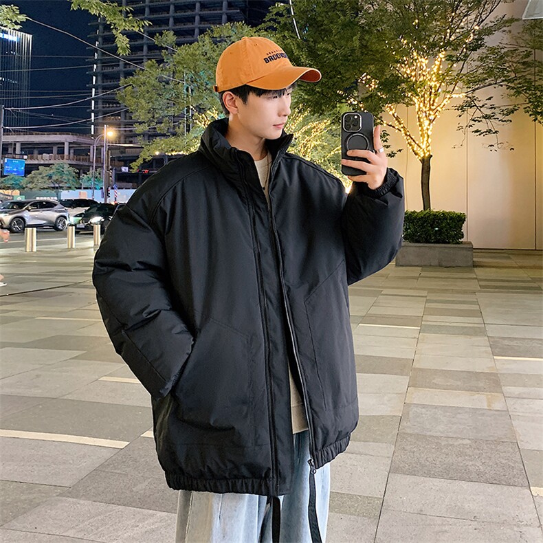 现货冬季美式休闲加厚雪山外套夹克立领纯色三防户外工装棉服,男装夹克,电商A443