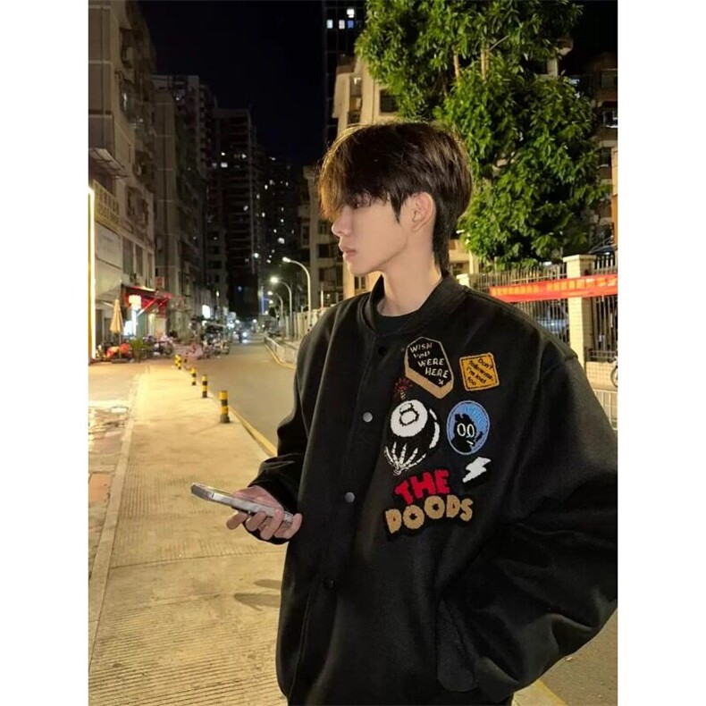 W9495-P68网图现货美式高街刺绣棒球服夹克外套百搭潮牌上衣,男装夹克,星座1608-2