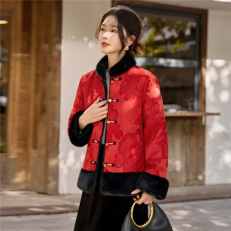 现货，两面穿新中式棉衣女,女装棉衣/棉服,利佳可人