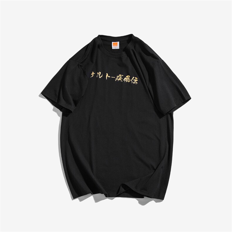 日系白底2021纯棉宽松T恤火影鸣人卡通图案短袖班服T198P30,男装T恤,星座1116-2