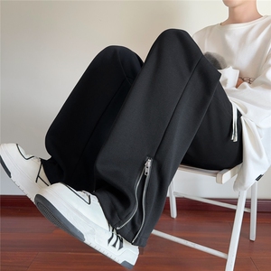 华棉秋季直筒侧边双拉链百搭潮牌休闲裤男 K62-P50图片