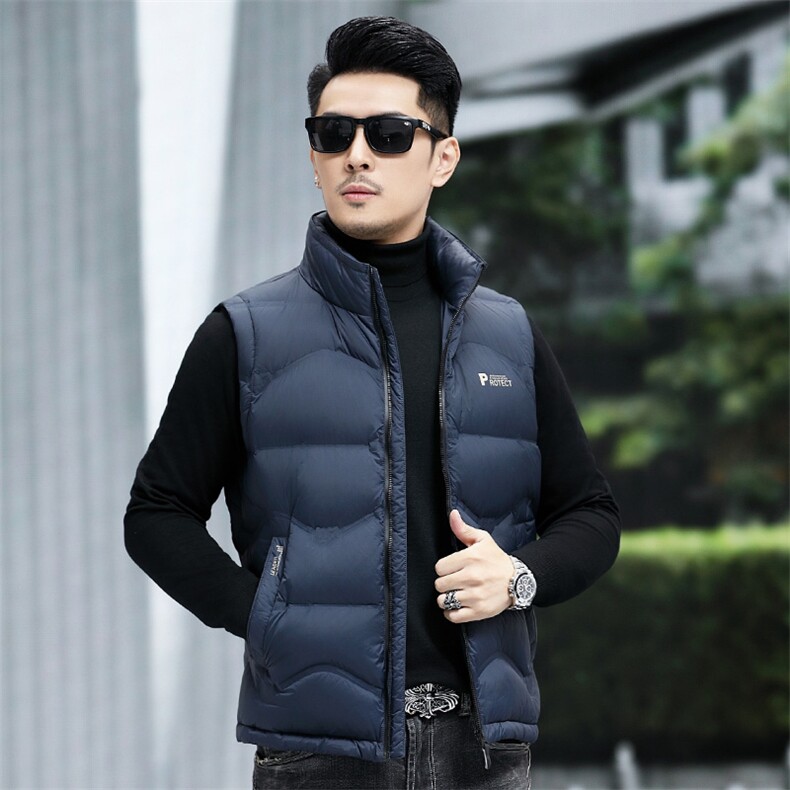 B8012钱塘2020-3时尚休闲冬季厚款简约中年男士羽绒服马甲P158，男装羽绒服，钱塘207-3