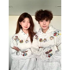情侣美式潮牌趣味刺绣连帽卫衣男秋冬新款小众设计上衣WB593-P47，男装卫衣，星座412-3