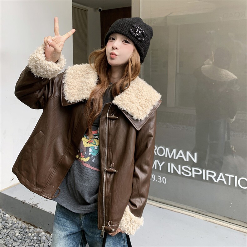 新款首上2C0281102P195K298软皮皮派克加厚外套,女装皮草,2C028