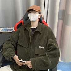 秋款复古刺绣衬衫宽松格子灯芯绒外套日系夹克潮9025/P45，男装夹克，星座206（原A221）