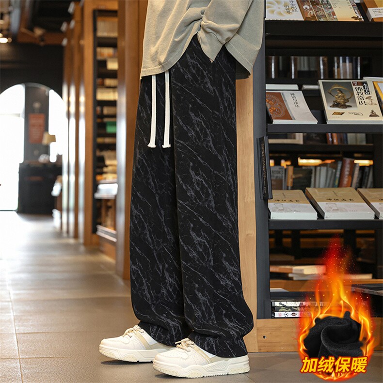 灯芯绒运动裤冬2025新款加绒宽松直筒休闲阔腿卫裤JR29070-特P38,男装休闲裤,星座610（原A335）