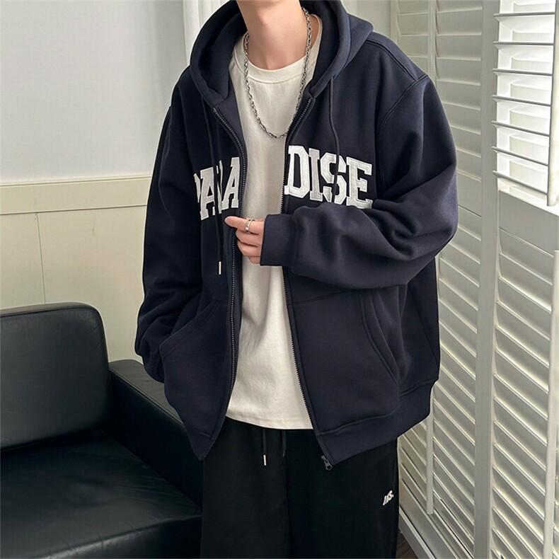 现货重磅宽松休闲绣花连帽卫衣外套男潮牌上衣A351-AW2499-P105,男装夹克,电商A351