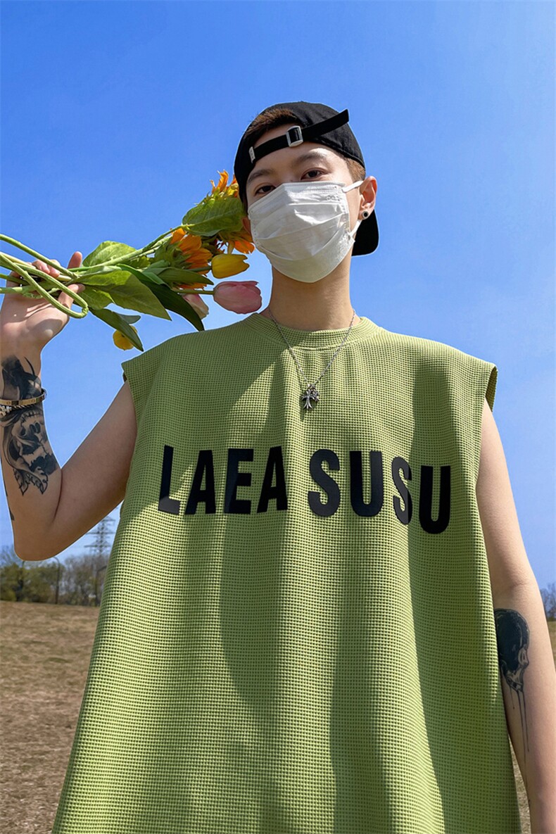 华夫格背心直播高品质重磅220克LAEA厚板印花HB7101-P25控38,男装背心/马甲,星座508（原C305）