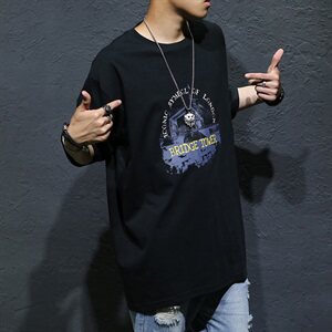 夏装潮牌男士短袖T恤宽松上衣肥佬短袖t恤加肥加大码18031-1款图片
