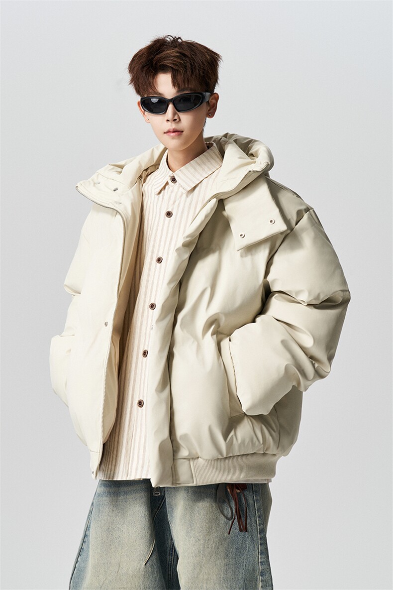 有长图冬季防风PU皮羽绒棉服男宽松连帽棉衣棉袄外套MF00760/P100,男装棉衣,电商B316