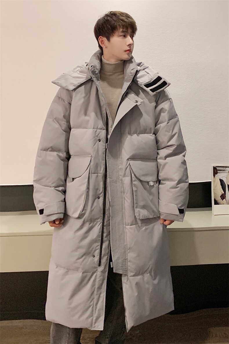 羽绒服新款男冬季港风宽松长款白鸭绒外套YR905-P180(控价238）,男装羽绒服,星座214-3