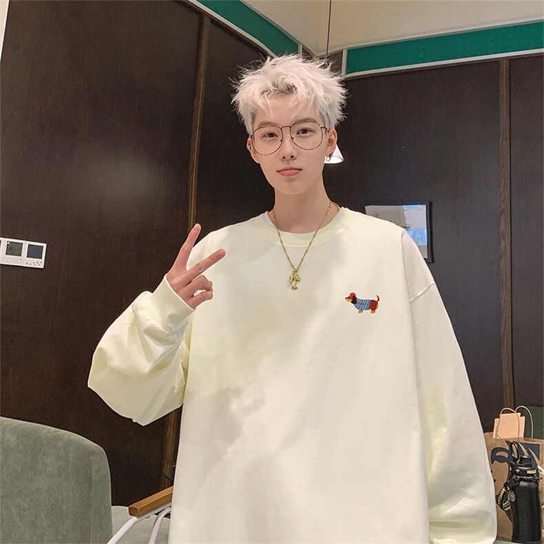 港风纯棉260克高街抖音直播得物品质长袖T恤打底衫T4515P30，男装T恤，电商C408-1(原B339-1)