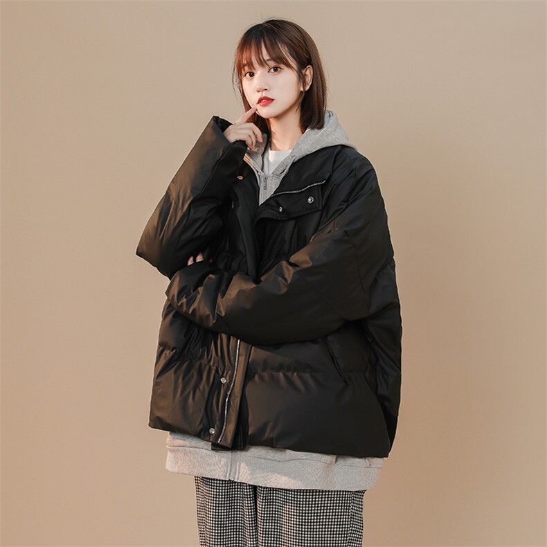 冬季保暖PU皮棉服男女宽松连帽棉衣棉袄外套 225-2-20503-P110图片