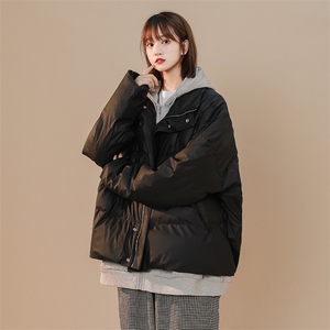 冬季保暖PU皮棉服男女宽松连帽棉衣棉袄外套 225-2-20503-P110图片