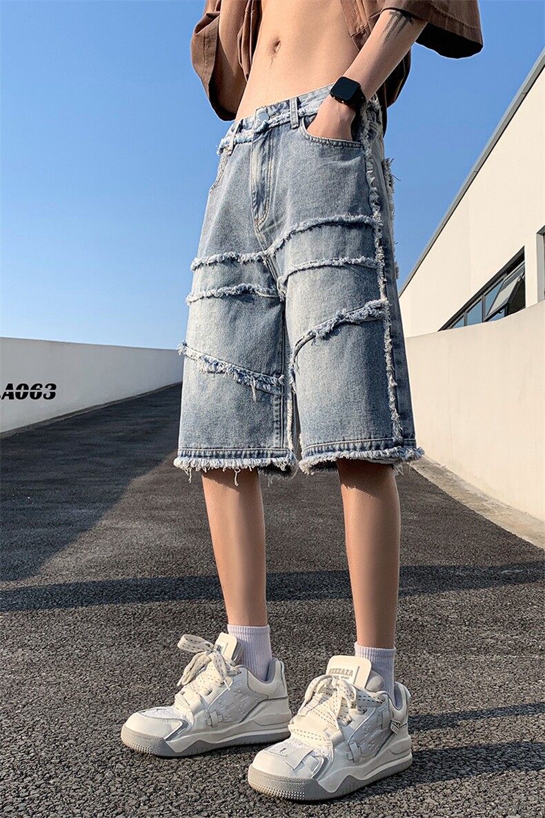 2023年夏季美式高街新款牛仔短裤五分裤货号DK65P55控价78,男装牛仔裤,电商A063
