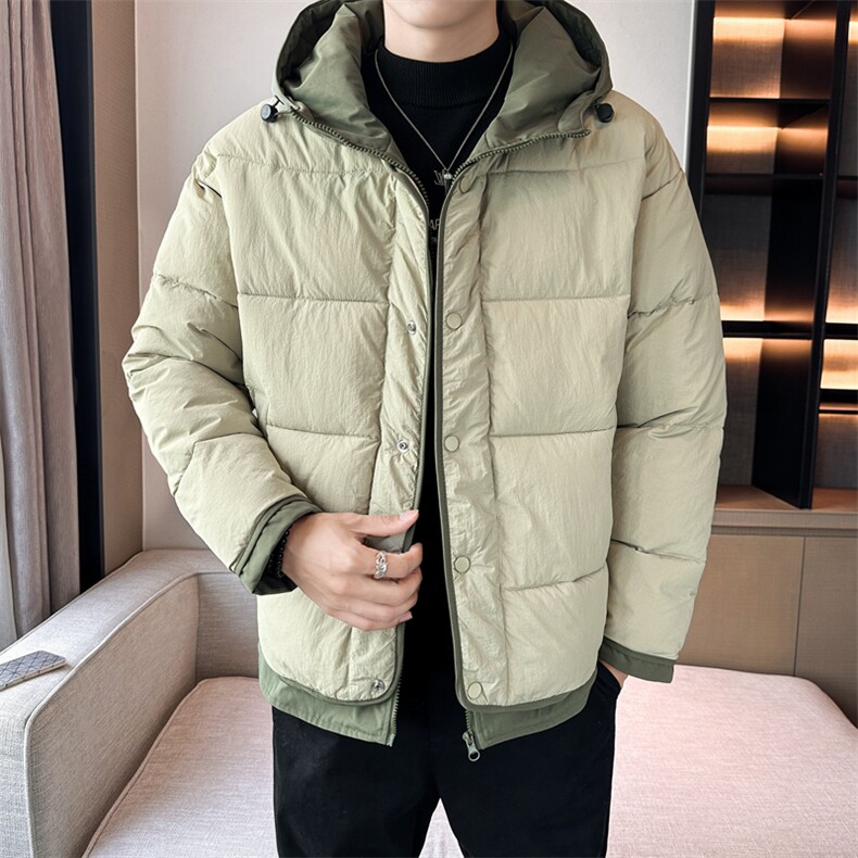 日系复古假两件连帽棉衣男冬季宽松情侣冬季棉服M0829-P103,男装棉衣,星座308B-2