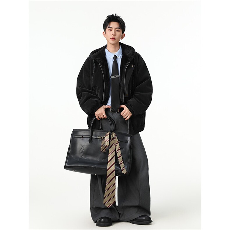 现货连帽座山雕pu皮全毛棉衣外套MF10批108，男装皮衣，电商B210