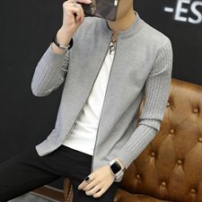 毛衣男韩版修身潮流个性秋季拉链针织衫男士开衫外套毛线衣881-1，男装针织衫/毛衣，星座1206（原A206）
