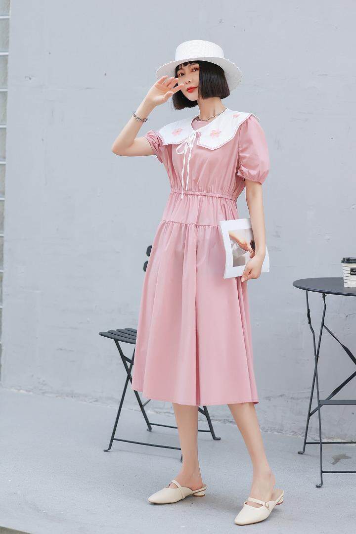 连衣裙，领口可自由脱卸，显瘦，女装连衣裙，伊然