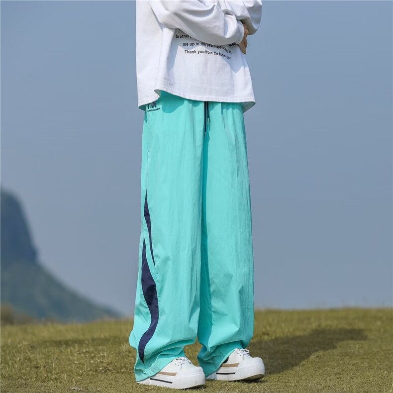 直筒刺绣伞兵冲锋裤子男春夏美式户外机能防水登山宽松休闲长裤,男装休闲裤,星座1013