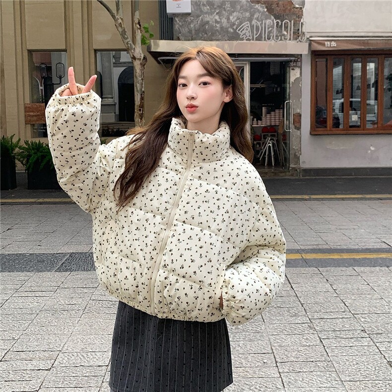 2025新款冬季超好看棉服女学生小个子波点棉袄短款休闲棉衣外套女,男装棉衣,星座506A