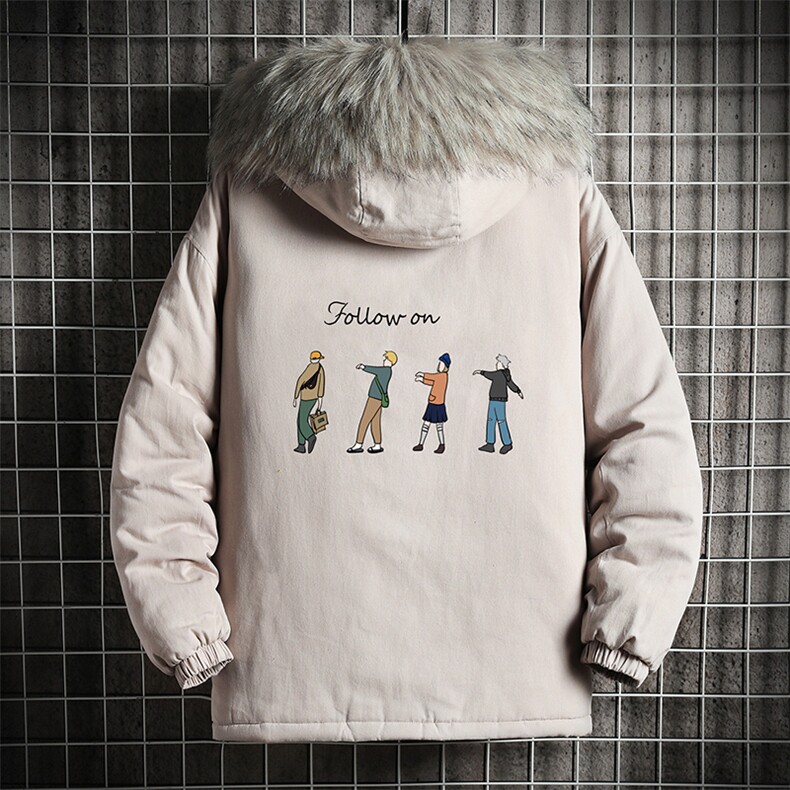 MM48043-P130冬季大毛领衣男士大码加厚袄男服网格挂拍,男装棉衣,电商A040A
