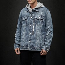 jk302-p95--限价128黑墙牛仔夹克肥仔秋款量足印花大码，男装夹克，星座103A