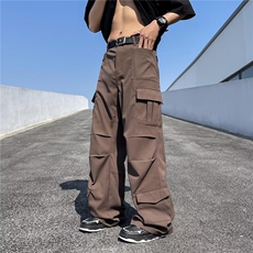 欧美风设计感美式工装裤男女ins潮牌休闲高街长裤情侣裤子HK2-P45，男装休闲裤，星座1008