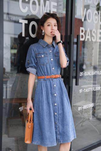 2021秋裤牛仔修身连衣裙，女装连衣裙，帕莎尔