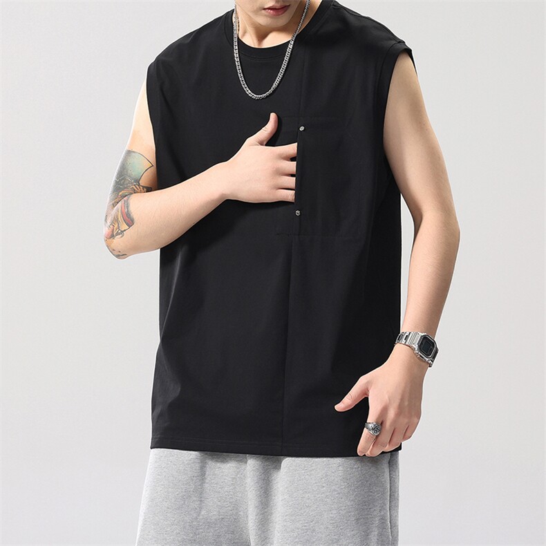 2026新款凉感背心男士夏季宽松大码运动吸汗无袖t恤潮薄健身，男装背心/马甲，电商D215