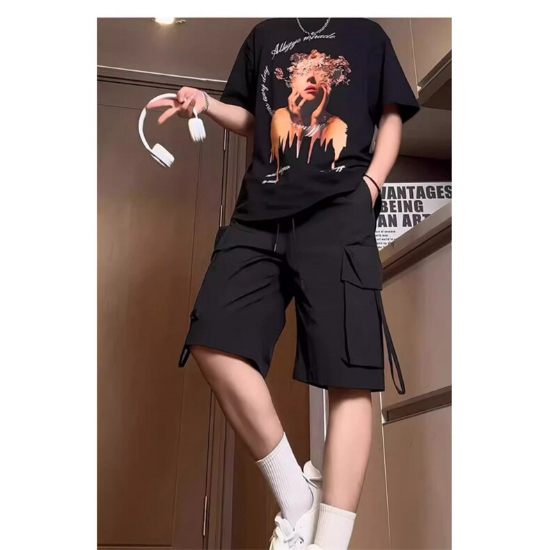 W81-P38潮牌夏季薄款速干运动五分工装短裤，男装牛仔裤，星座617A-1（原B318A）