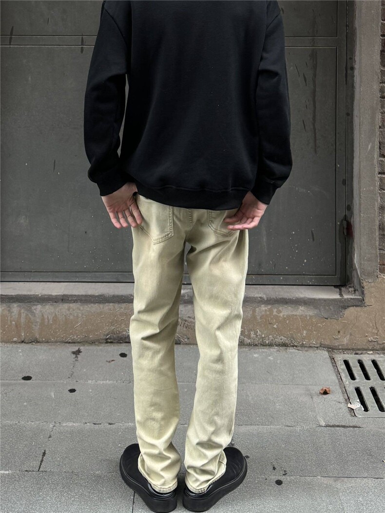 cleanfit弹力纯色修身直筒牛仔裤修身窄版直筒裤显瘦加绒65,男装牛仔裤,星座310A-4
