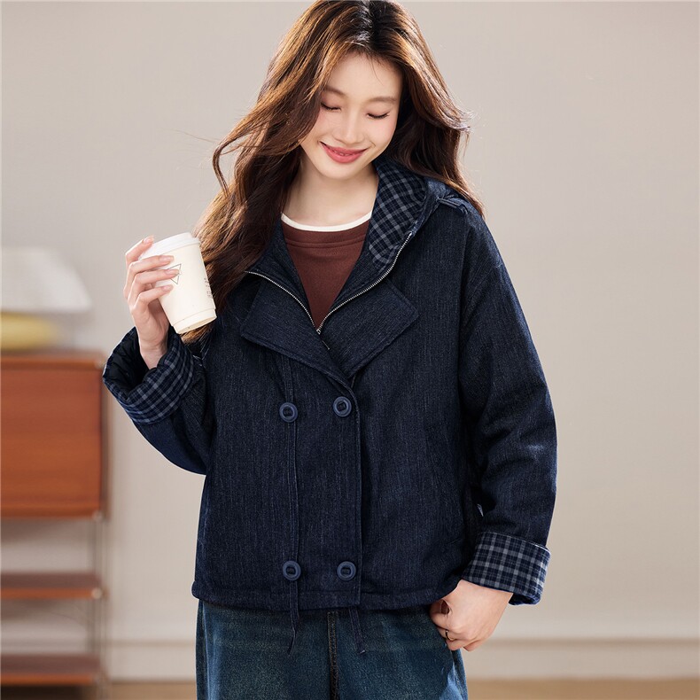 现货2025冬季新款休闲优雅时尚连帽女士保暖加厚90绒羽绒服,女装羽绒服,木子恋