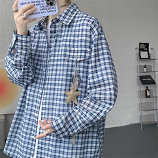 （带配件）CS1158-特批45控88秋季新款男女格子短袖大码男衬衫，男装T恤，电商A059