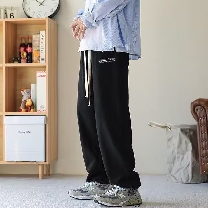 1506-1/KG4431/P31男韩版潮流百搭裤子坠感阔腿拖地长裤男女同款,男装休闲裤,星座1506-1