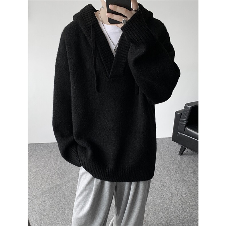 900g重磅毛衣男卫衣外套宽松慵懒针织衫复古羊毛衫线衣MY19006P78，男装针织衫/毛衣，电商B312