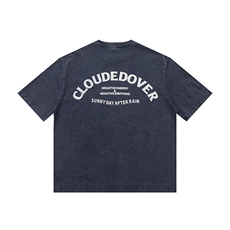 PL1252300克重磅洗水基础英文印花T恤，男装T恤，电商基地S002