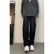 复古水洗牛仔裤高腰阔腿裤直筒长裤设计感裤子310A-4-NZ53-TP35，男装牛仔裤，星座310A-4