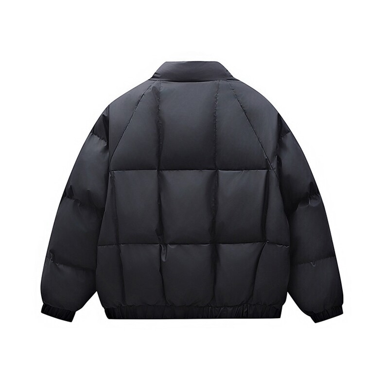 冬季网红吐司方格pu皮蓬松加厚保暖棉服防水棉衣M2509-P95,男装棉衣,电商A128