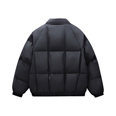 冬季网红吐司方格pu皮蓬松加厚保暖棉服防水棉衣M2509-P95，男装棉衣，电商A128