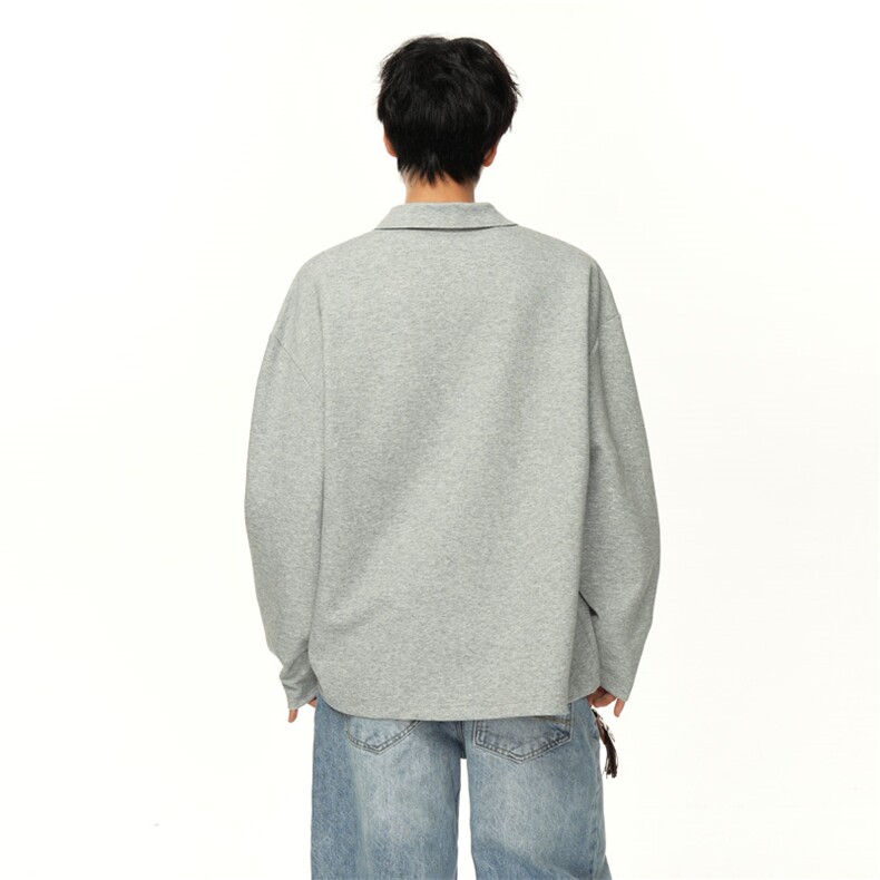 ！2025秋冬新款男士重工刺绣翻领长袖百搭卫衣WY18特P30,男装卫衣,电商B220