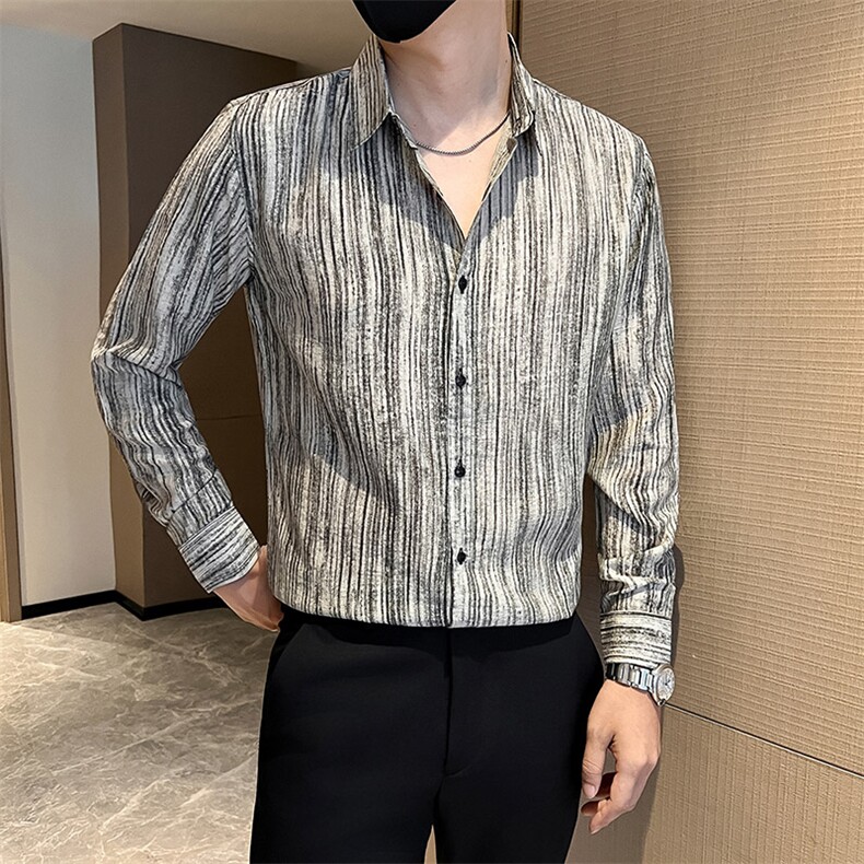 秋冬新款男士简约长袖衬衫社会小伙店主风衬衣301A-1/CS605/P58,男装衬衫,星座301A-1