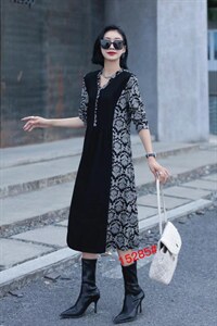 貂绒连衣裙图片