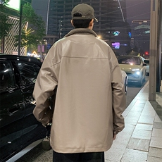 特P100无差价美式oversize立领PU皮棉服男潮加棉机车皮衣外套M91，男装棉衣，电商A001-1