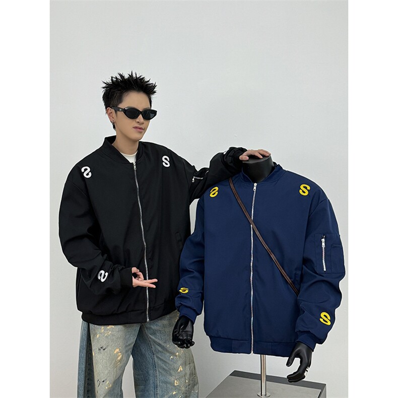 现货美式复古宽松刺绣字母连帽情侣卫衣JK0614-P65,男装夹克,星座308B-2