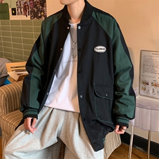 棒球服男拼色夹克韩版潮流宽松百搭学生港风炸街外套JK0420-P48，男装夹克，星座308B-1