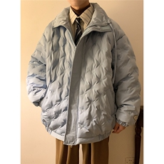1定制面料棉衣大码M-5XL港风情侣半高领棉服外套男8707P125控168，男装棉衣，星座226-2