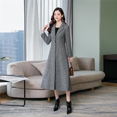 排扣毛呢外套中长款长袖2025年春季时尚潮流舒适简约个性，女装毛呢外套，天丽